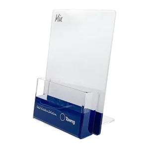 Modern Top Mounted Multifunctional Waterproof Acrylic Desktop Brochure Holder Stand Business Card Holder Detachable Anti Theft
