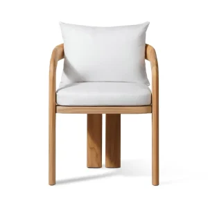 Modern Traditional Design Restaurant Cafe Outdoor Teak Wood Arm Dining Chair Garden Dining Table Chairs for Hotel Apartments