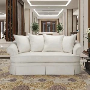 Modern Traditional style Rectangular Living Room Sofa Set Made of Custom Fabrics and Wood Materials for a Hotel Apartment