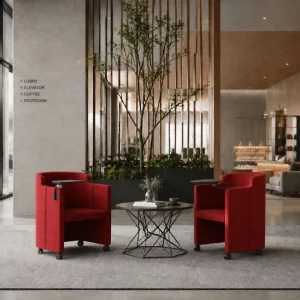 Modern Training Chair With Writing Pad Reception Leisure Sofa Chair for Hotel School Office Meeting Lobby