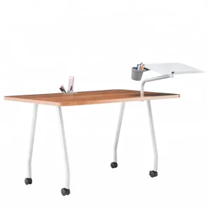 Modern Training Room Furniture Flip Top Folding Table with Wheels Custom Color University School Folded Desk