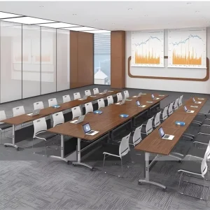 Modern Training Room Office Furniture Office Desk Flip Top Training Desk Folding Conference Foldable Meeting Table with Wheel