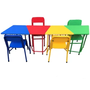Modern Training Wood School Desk and Chair Set Metal Meeting Room Combination Table Conference Table Trapezoidal Office Desk