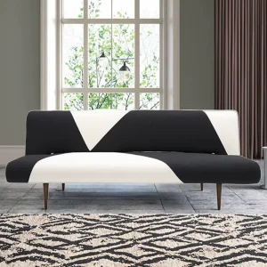 Modern Tufted Convertible Futon Sofa Bed Reclining Soft Dining Bedroom Metal Frame Fabric for Hotel Use