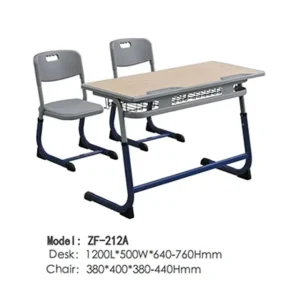 Modern Two Seater School Desk and Chair Set for Classroom Living Room Bedroom Mall Home Office & Hotel Use