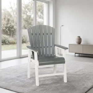Modern Two Tone Adirondack Chair Heavy Duty Outdoor Seating Waterproof HDPE Garden Chair for Backyard Poolside Patio Dining Park
