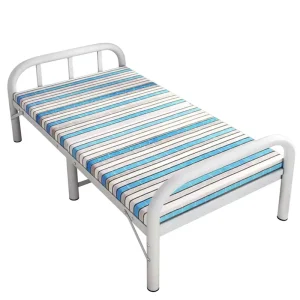 Modern Two fold Folding Bed Single Person Metal Frame Thickened Bed for Living Room Office Construction Site Outdoor Use
