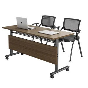 Modern University Computer Flip Folding Steel Melamine Rectangle Multi-Use Office Training Table 2-3 Year Warranty Student