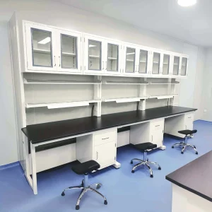 Modern University Use Metal Laboratory Furnitures H Frame Modular Lab Benches with Mobile Cabinet and Wall Cupboard