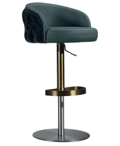 Modern Upholstered Bar Stool Bar Chair with Soft Padded Seat and Sturdy Metal Base for Kitchen Island Home Bar Furniture
