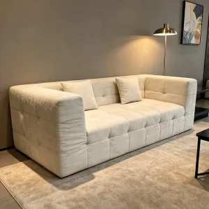 Modern Upholstered Compressed Sofa Premium Living Room Furniture Vacuum Packed Space Saving Couch for Apartment Villa Hotel