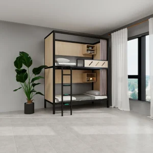 Modern Upper Lower Bunk Bed Space Capsule Dormitory Full Size Loft Bed Eco friendly Storage for Students School Hotel Apartment