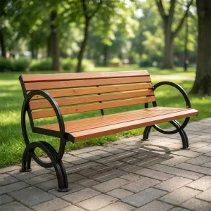 Modern Urban Furniture Solid Wood Patio Benches Chair Wooden Bench Seat Garden Outdoor Dining Benches for Park Malls Schools