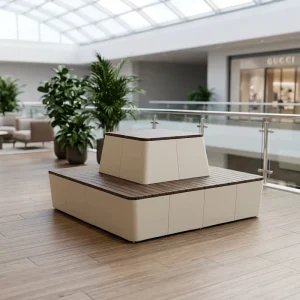 Modern Urban Planter Bench System Stackable Design with Ergonomic Seating Rust Resistant Metal Frame Bench for Public Spaces
