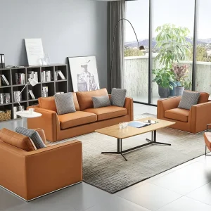 Modern Used Luxury Model Leather Italian New Style Office Furniture Commercial Office Sofa Set Sectional Sofa Synthetic Leather