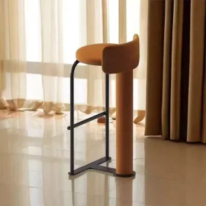 Modern Velvet Bar Chair Stool Designer Simple Creative Front Desk Carbon Steel Bar Chair