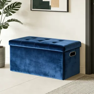 Modern Velvet Folding Storage Ottoman Living Room Sofa Bed Ottoman Bench Stools Footstool