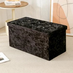 Modern Velvet School Bedroom Entry Living Room Furniture Lift Top Hidden Compartment Storage Ottoman Bench Foldable Durable