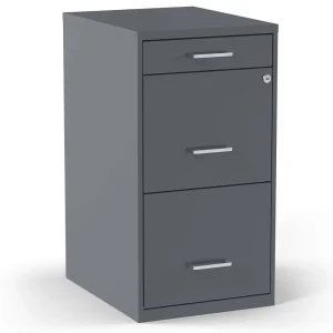 Modern Vertical 3 Drawer Metal File Cabinet with Lock Letter Size Paper Storage for Office Supplies