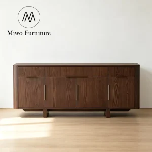 Modern Vintage Furniture With Drawers Media Console Bedroom Solid Wood Living Room Rectangle Side Cabinet Brass Credenza