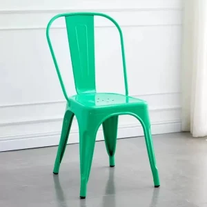 Modern Vintage Industrial Style Antique Iron Stackable Restaurant Dining Chair for Home Kitchen Mall Furniture