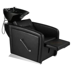 Modern Vintage Shampoo Chair with Ceramic Basin Stainless Steel Base Professional Hair Salon Equipment
