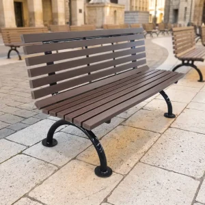Modern WPC Garden Bench Outdoor for Dining Mall Supermarket School Use Eco Friendly Composite Wood Patio Benches