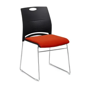 Modern Waiting Training Room Executive Furniture Stackable Armless Metal Sled Base PP Plastic Office Visitor Chair