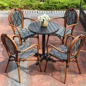 Modern Waterproof Aluminum Alloy Arm Chairs for Outdoor Dining Hotel Restaurant Use Garden Furniture