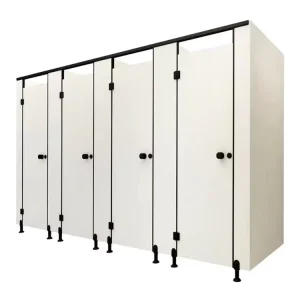 Modern Waterproof HPL Eco-Friendly Green Red LED Light Toilet Partition Commercial Cubicle Hospital School Shower Room Mall