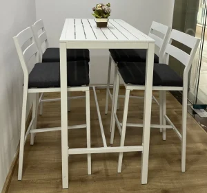 Modern Waterproof Outdoor Aluminum Garden Bar Table and Chair Set with 2 Year Warranty