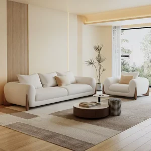 Modern White Fabric 1-2-3-4 Seats Sofa Couch Light Luxury Designer Hotel Living Room Furniture Velvet Straight Sofa Set