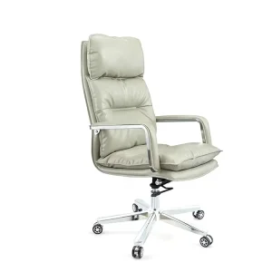 Modern White Genuine Leather Office Chair Recliner Boss Luxury Ergonomic Brown PU Executive Office Leather Chair