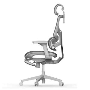 Modern White Luxury Executive Mesh Chair with Aluminum Base Comfortable Ergonomic Lift Staff Office Chair with Footrest