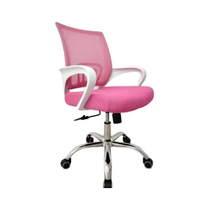 Modern White Office Chair with Ergonomic Design Height Adjustable Swivel No Armrest Comfortable Mesh Features