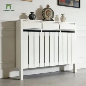 Modern White Painted High Quality MDF Radiator Cabinet with 3 Drawers Storage Function Cover for Living Room MOQ 100