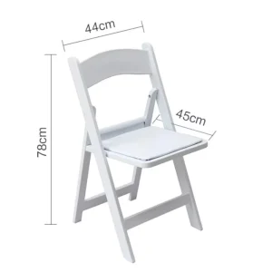 Modern White Plastic Folding Garden Chair with Cushion for Outdoor Events Weddings Rentals and Hotels