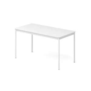 Modern White Rectangular Training Table Eco-friendly MDF Top Slim Steel Legs For Multi-Function Training Rooms Offices