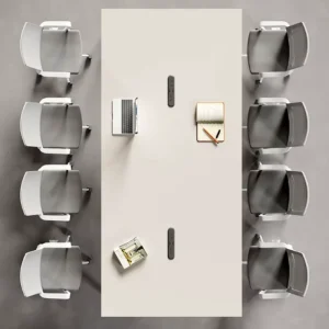 Modern White Rectangular Wood Panel Conference Long Table Office Meeting Table Office Furniture