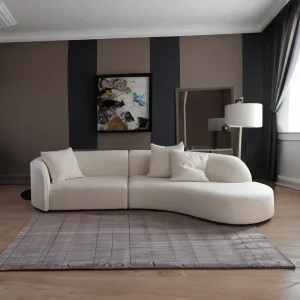 Modern White Round Cloud Sectional Curved Sofa for Living Room or Apartment for Schools and Malls