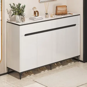 Modern White Shoes Organizer Storage with Drawer MDF Shoe Rack for Hallway Living Room Apartment and Home Furniture Use