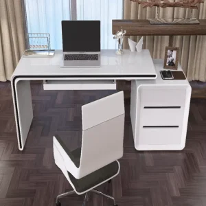 Modern White Simple Laptop Writing Desk Small Study Office Desk for Home Simple Lacquer