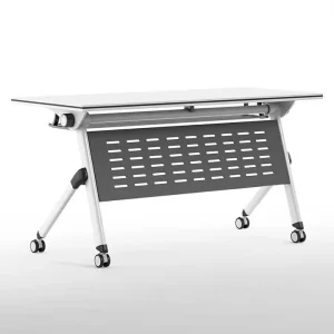 Modern White Wooden Office Furniture Ergonomic Folding Conference Table and Desk Convertible Design for Training Table