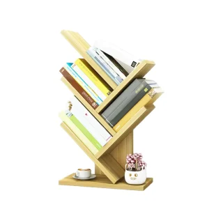 Modern Wood Bookshelf Storage Organizer with Eco Friendly Design for Dining Office Home & School Use