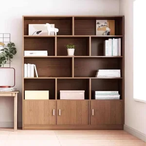 Modern Wood Bookshelf Storage Rack Floor Standing & Wall Mounted Eco Friendly Durable Design for Living Room & Bedroom
