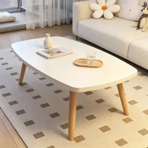 Modern Wood Coffee Table Living Room Home Use New Style Double-Tier Small Table Light Luxury High-End Feel Simple for Small