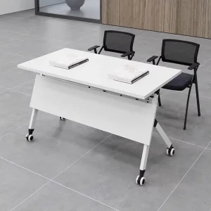 Modern Wood Computer Desk Portable Modular Office Folding Mobile School Conference Training Room Table Foldable Meeting Table