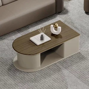 Modern Wood Convertible Square Round Coffee Table for Home Office