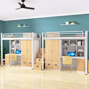 Modern Wood Dormitory Bunk Bed with Ladder for Students School Hotel Hospital Use Adjustable 5 Year Warranty