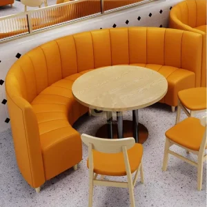 Modern Wood Double Sided Corner Sofa Coffee Booth Dining Restaurant Table Chairs Set Coffee Shop Restaurant Furniture